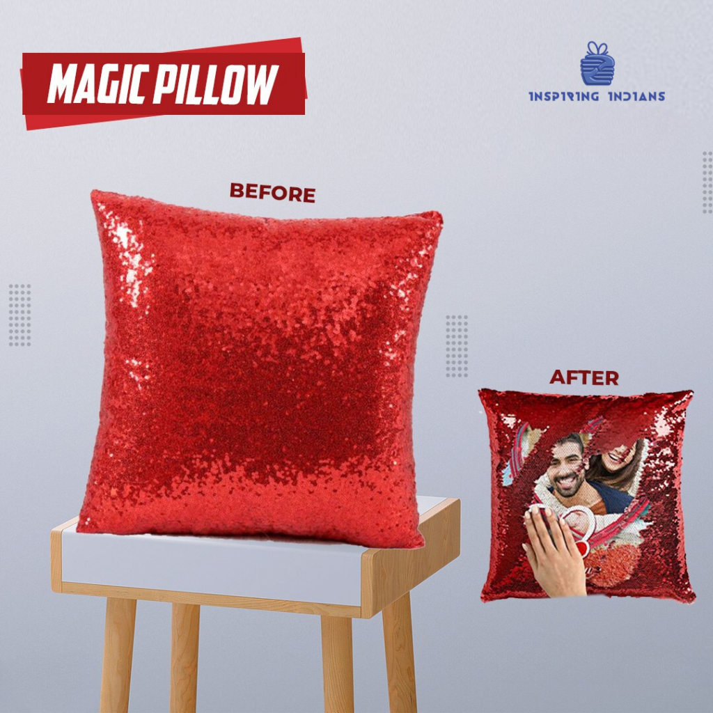 Magic Pillow with Photo or Quote Sequence Pillow Inspiring Indians Inspiring Indians